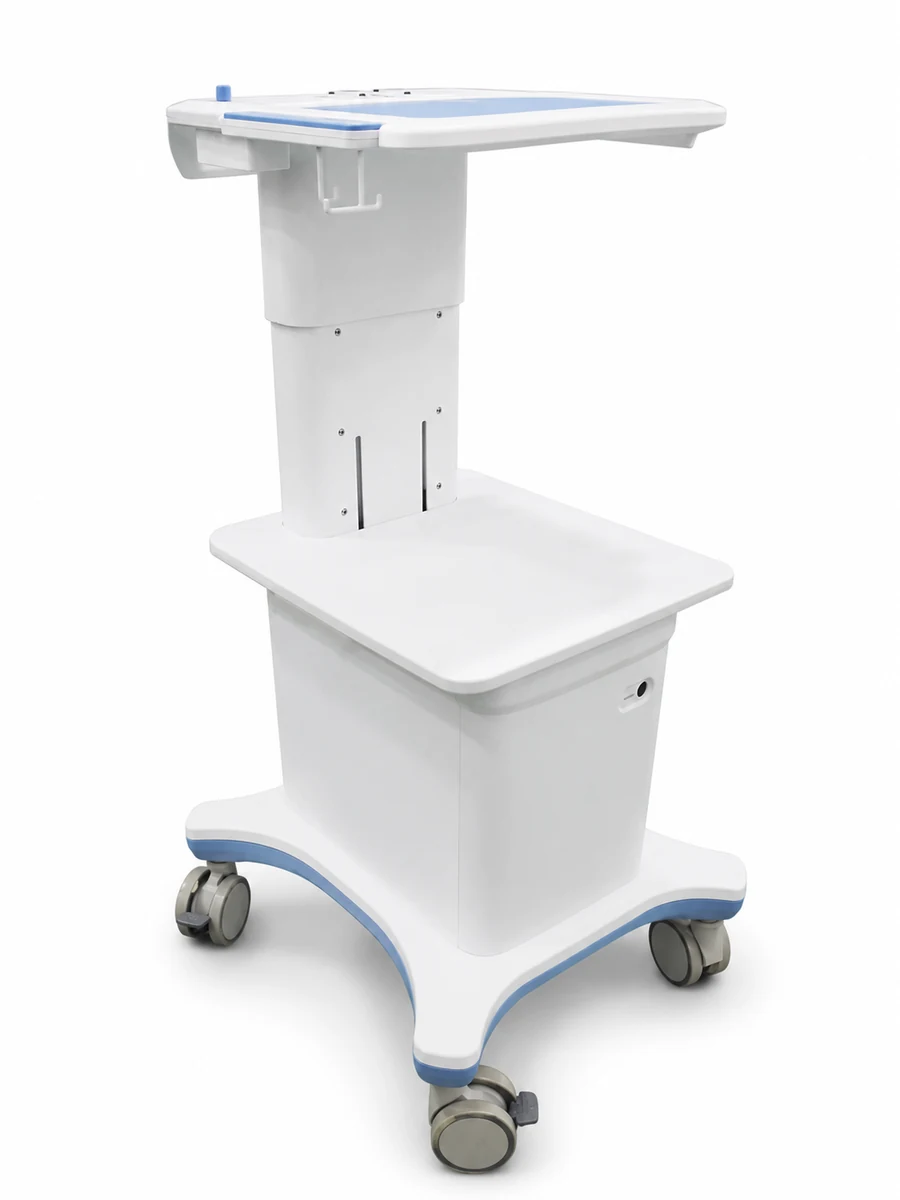 White large-format equipment prototype housing on a clean background