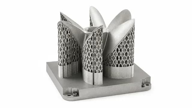 Metal additive-manufactured component with lattice structures.