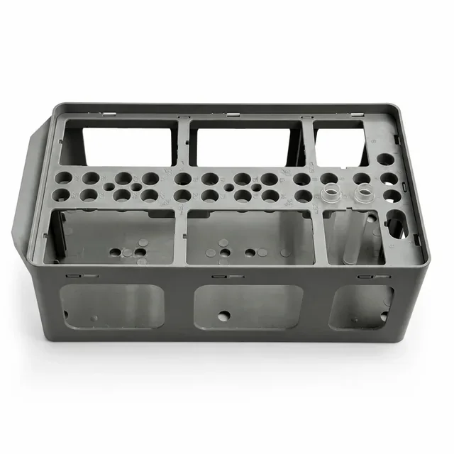 Molded ABS enclosure component on a neutral background.